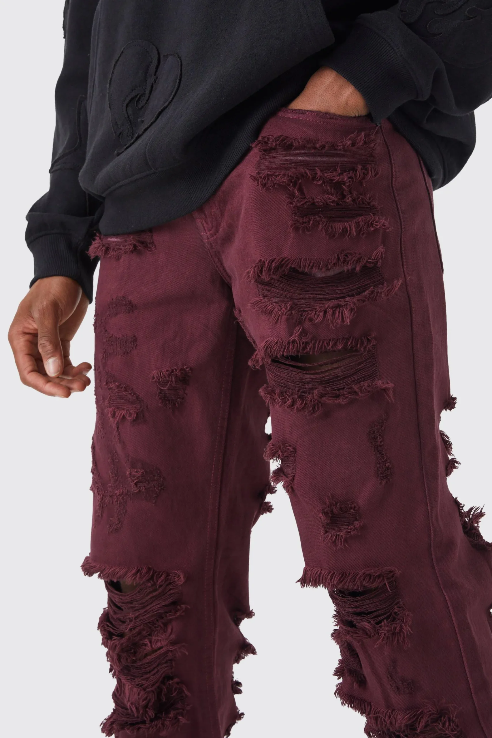 boohooMAN Relaxed Rigid Extreme Ripped Jean | UK| Jeans