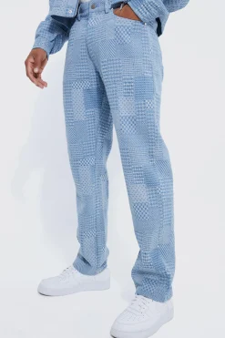 boohooMAN Relaxed Rigid Fabric Interest Jeans | UK| Trousers|Sets & Co-Ords