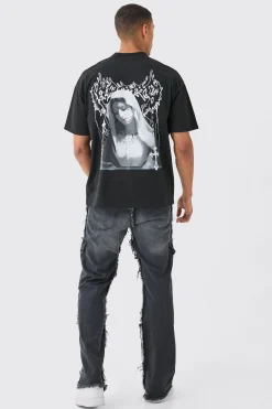 boohooMAN Relaxed Rigid Flare Frayed Edge Cargo Jeans | UK| Trousers|Jeans