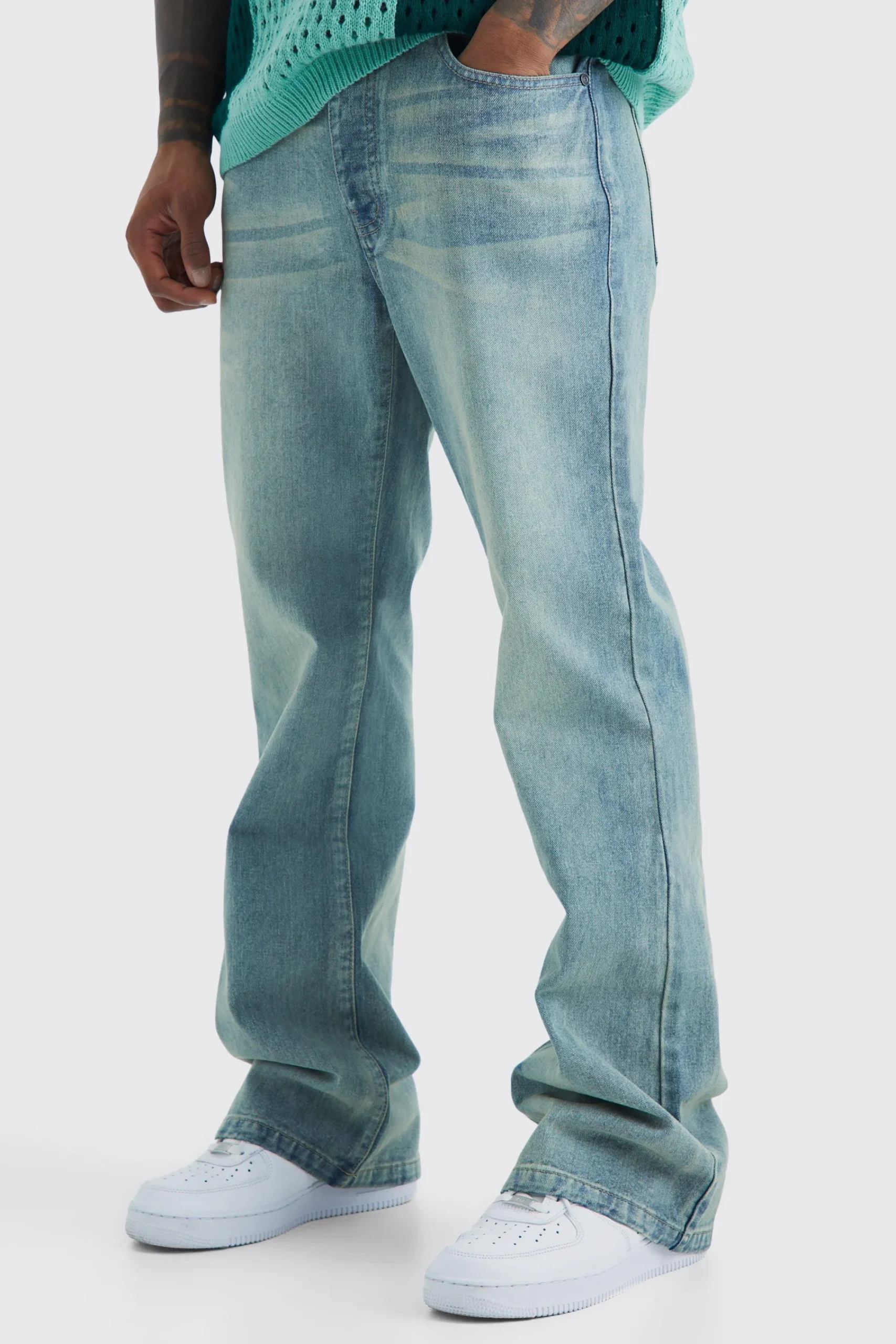 boohooMAN Relaxed Rigid Flare Jean | UK| Trousers|Jeans
