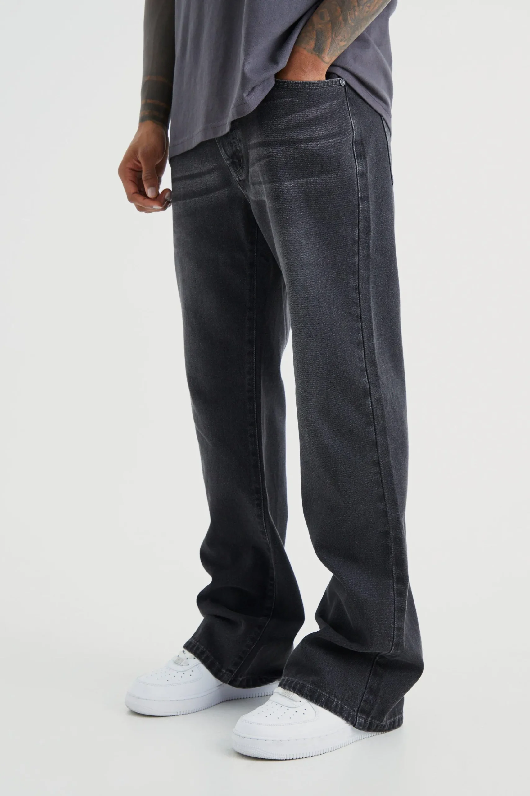 boohooMAN Relaxed Rigid Flare Jean | UK| Trousers|Jeans