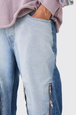 boohooMAN Relaxed Rigid Flare Multi Zip Gusset Jeans In | UK| Trousers|Jeans