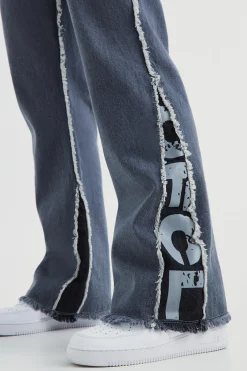 boohooMAN Relaxed Rigid Flare Offcl Panel Jeans | UK| Trousers|Sets & Co-Ords