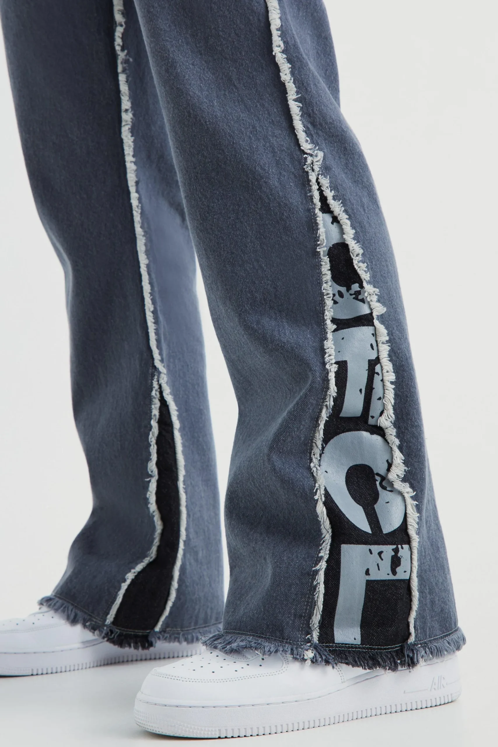 boohooMAN Relaxed Rigid Flare Offcl Panel Jeans | UK| Trousers|Sets & Co-Ords