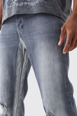 boohooMAN Relaxed Rigid Gusset Flare Washed Ripped Jeans | UK| Trousers|Jeans