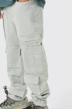 boohooMAN Relaxed Rigid Multi Pocket Cargo Jeans In | UK| Trousers|Jeans