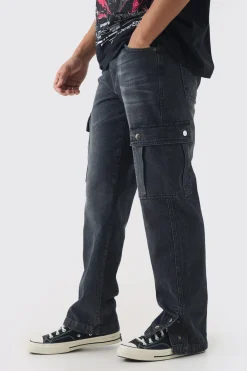 boohooMAN Relaxed Rigid Popper Hem Cargo Jeans | UK| Trousers|Jeans