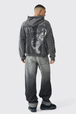 boohooMAN Relaxed Rigid Skeleton Hand Washed Jeans | UK| Jeans