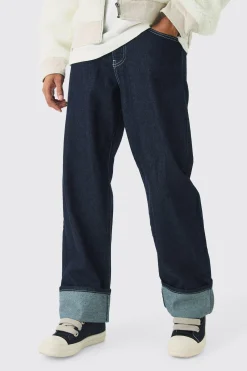 boohooMAN Relaxed Rigid Turn Up Jeans In | UK| Trousers|Jeans