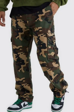 boohooMAN Relaxed Ripstop Gusset Camo Cargo Trouser | UK| Trousers|Cargos