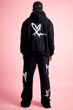 boohooMAN Relaxed Split Hem Heart Jogger | UK| Trousers|Joggers