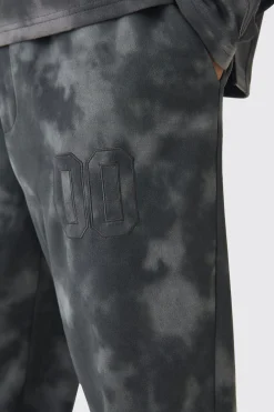 boohooMAN Relaxed Suede And PU Applique Varsity Split Hem Jogger | UK| Trousers|Joggers