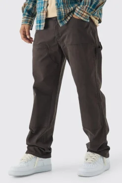 boohooMAN Relaxed Twill Overdye Carpenter Trousers | UK| Trousers