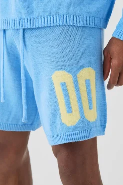 boohooMAN Relaxed Varsity Jacquard Knit Short | UK| Shorts