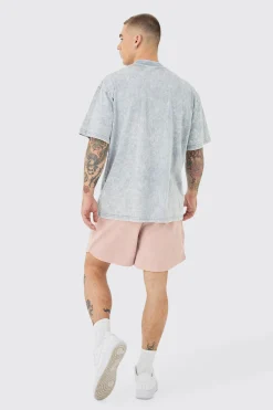 boohooMAN Relaxed Volley Fit Acid Washed Shorts | UK| Shorts