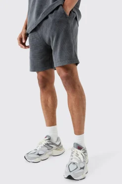 boohooMAN Relaxed Washed Heavyweight Waffle Shorts | UK| Shorts