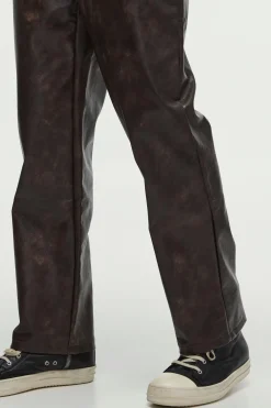 boohooMAN Relaxed Washed Pu Trousers | UK| Trousers