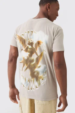 Renaissance Print Wash T-shirt | UK^boohooMAN Sale