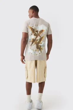 Renaissance Print Wash T-shirt | UK^boohooMAN Sale