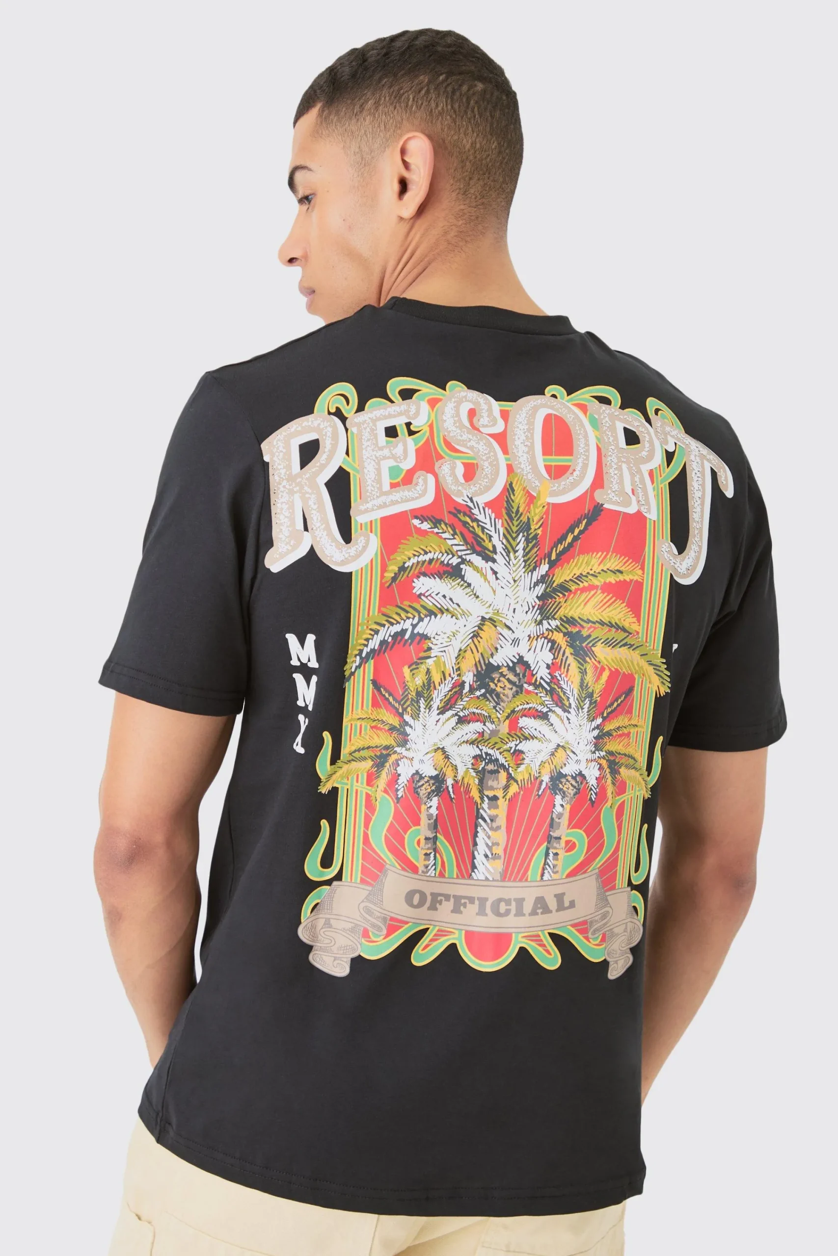 Resort Printed Regular Fit T-shirt | UK^boohooMAN Best