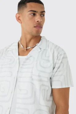boohooMAN Revere Abstract Print Shirt | UK| Shirts