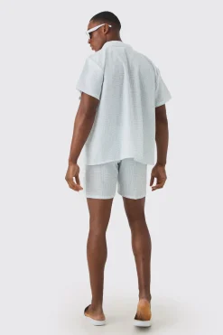 boohooMAN Revere Collar Boxy Shirt And Short Set In | UK| Sets & Co-Ords