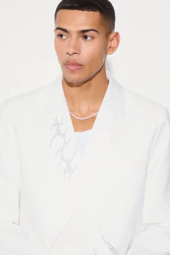 boohooMAN Rhinestone Embellished Relaxed Fit Suit | UK| Suits & Tailoring