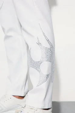 boohooMAN Rhinestone Embellished Slim Fit Suit Trousers | UK| Trousers