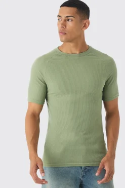 Rib Athlete Raglan T-shirt | UK^boohooMAN