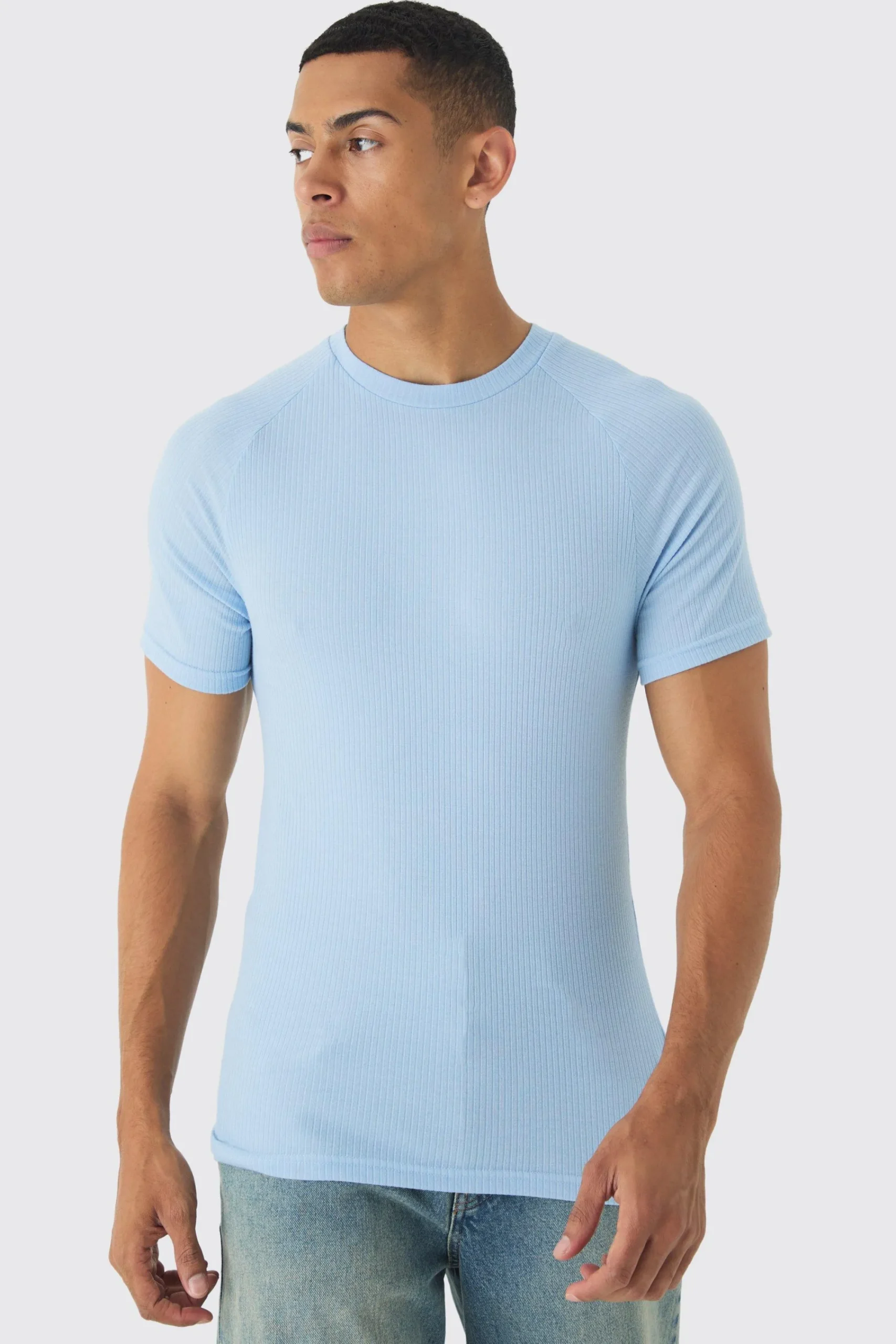Rib Athlete Raglan T-shirt | UK^boohooMAN New