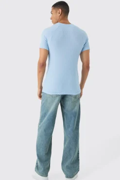 Rib Athlete Raglan T-shirt | UK^boohooMAN New