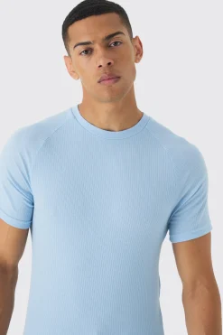 Rib Athlete Raglan T-shirt | UK^boohooMAN New