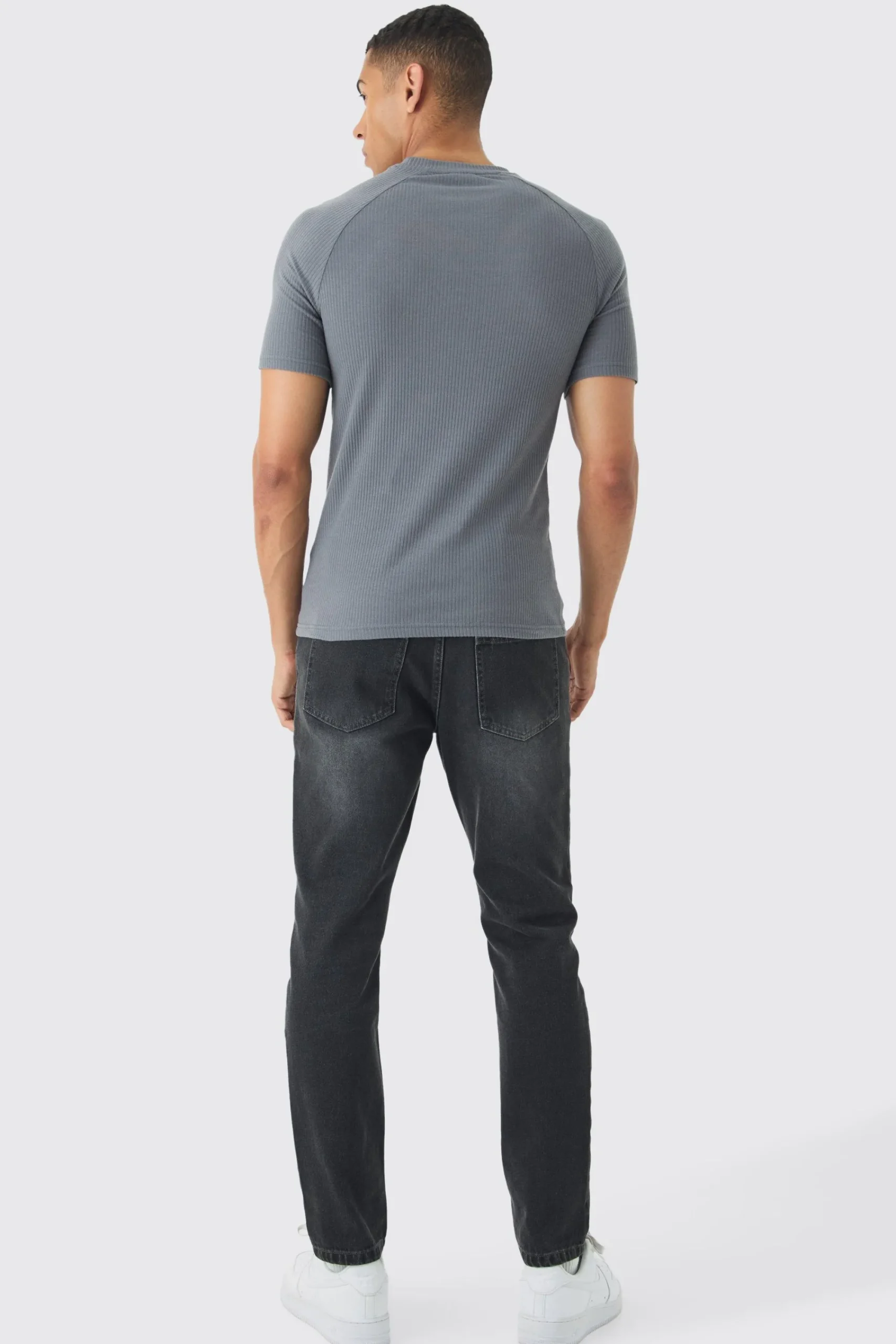 Rib Athlete Raglan T-shirt | UK^boohooMAN Sale