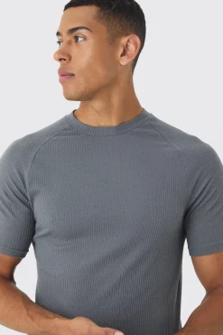 Rib Athlete Raglan T-shirt | UK^boohooMAN Sale