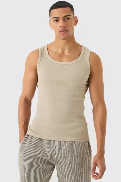 Ribbed Muscle Fit Vest | UK^boohooMAN Sale