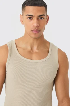 Ribbed Muscle Fit Vest | UK^boohooMAN Sale