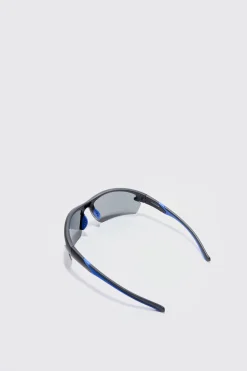 boohooMAN Rimless Racer Sunglasses In | UK| Sunglasses