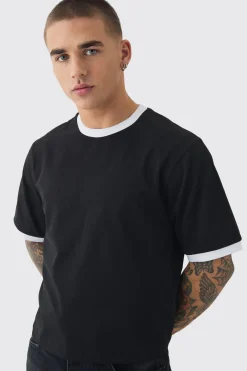 Ringer Neck Baby T-shirt | UK^boohooMAN New