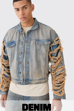 boohooMAN Ripped Denim Jacket And Jeans Set | UK| Sets & Co-Ords