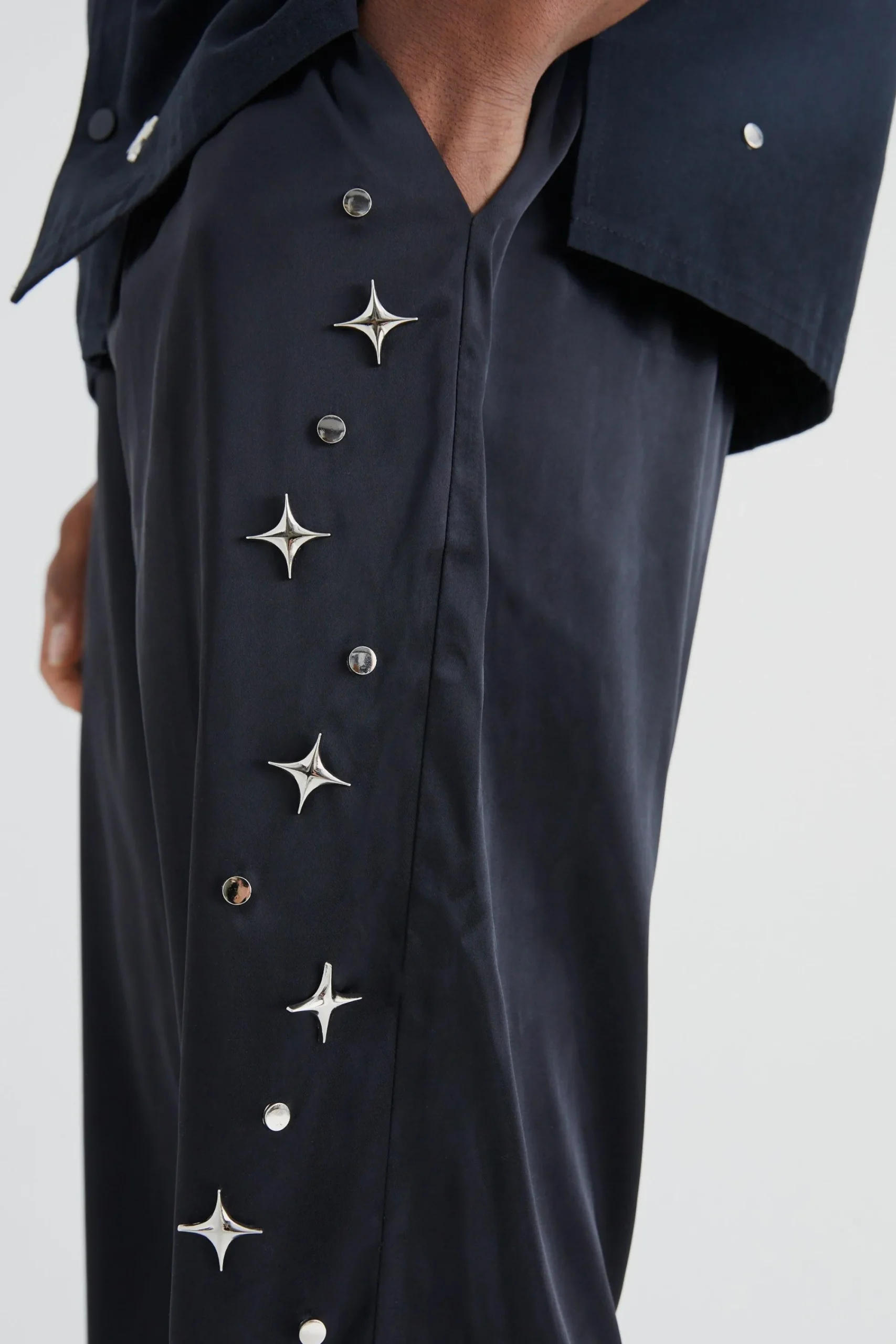 boohooMAN Satin Straight Leg Trouser With Embellishment | UK| Sets & Co-Ords