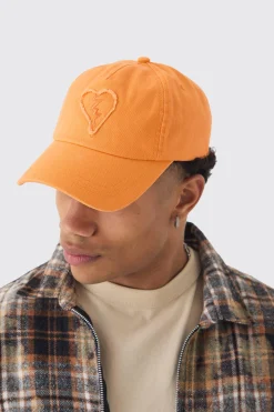 boohooMAN Self Fabric Heart Applique Trucker Cap In | UK| Hats & Caps