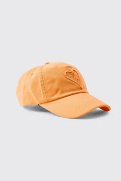 boohooMAN Self Fabric Heart Applique Trucker Cap In | UK| Hats & Caps