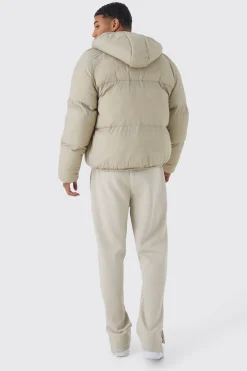 boohooMAN Sheen Quilted Nylon Puffer With Hood | UK| Coats & Jackets