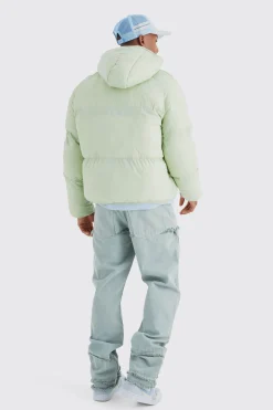 boohooMAN Sheen Quilted Nylon Puffer With Hood | UK| Coats & Jackets