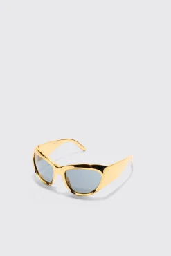 boohooMAN Shield Lens Metallic Frame Sunglasses | UK| Sunglasses
