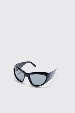 boohooMAN Shield Lens Metallic Frame Sunglasses | UK| Sunglasses