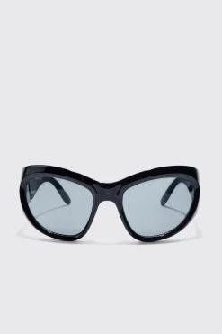boohooMAN Shield Lens Metallic Frame Sunglasses | UK| Sunglasses