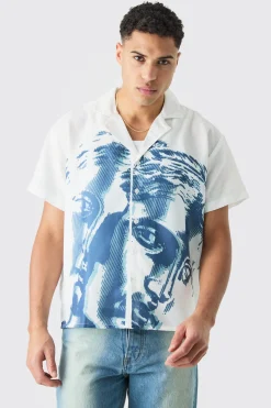 boohooMAN Short Sleeve Boxy Double Statue Shirt | UK| Shirts