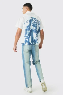 boohooMAN Short Sleeve Boxy Double Statue Shirt | UK| Shirts