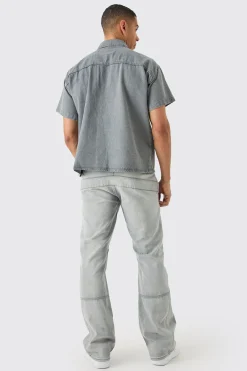 boohooMAN Short Sleeve Boxy Fit Denim Shirt | UK| Shirts